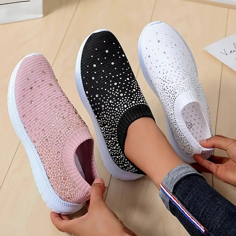 SofiaDiam™ Rhinestone Decor Flade sneakers