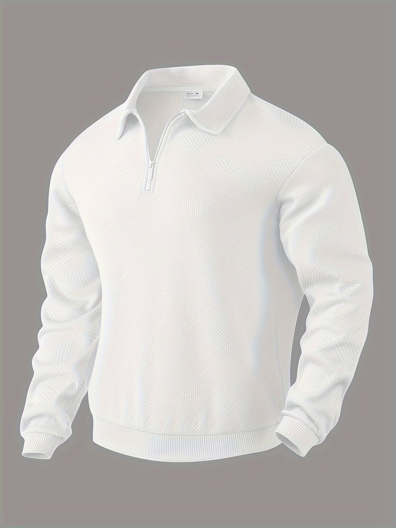 Alessio – Vintage Herre Zip-Up Pullover med Geometrisk Design
