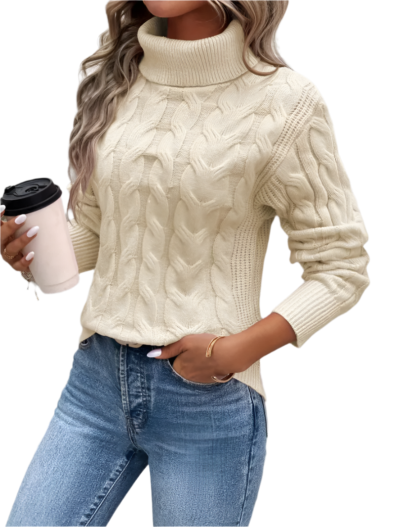 Giulia – Varm Strikket Dame Turtleneck Sweater til Vinteren