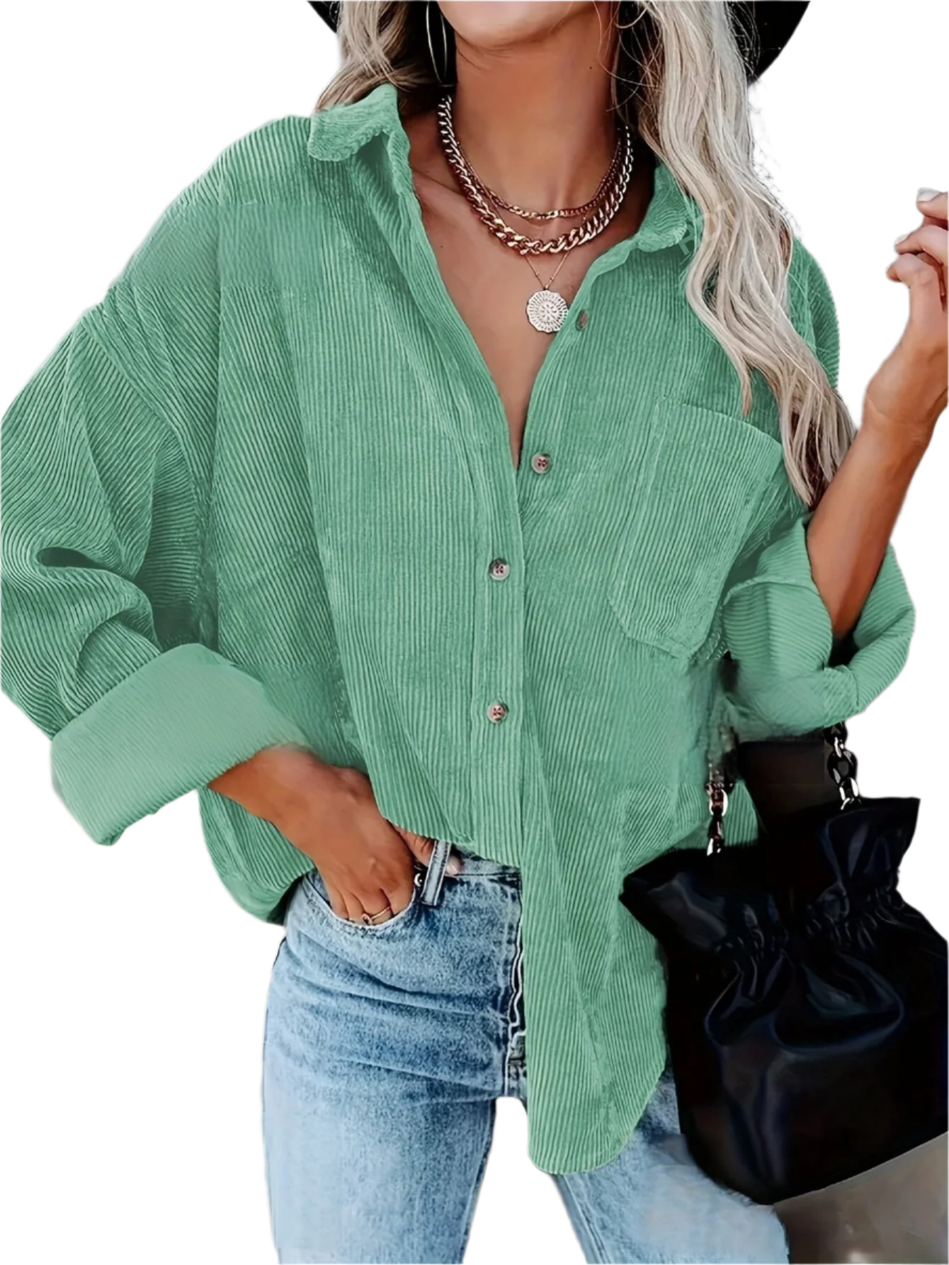 Sofia – Oversized Dame Corduroy Skjorte