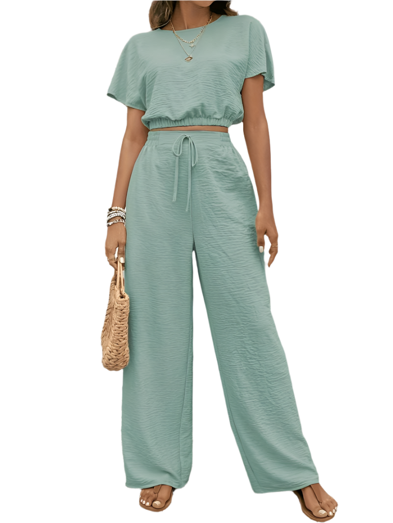 Elena – Todelt Lounge-sæt til Kvinder med Flagermusærmer