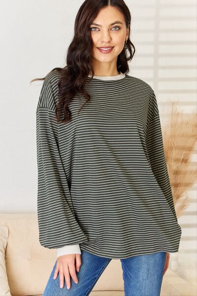 RaffaeleFerrara Stribet T-shirt med kontrastfarver