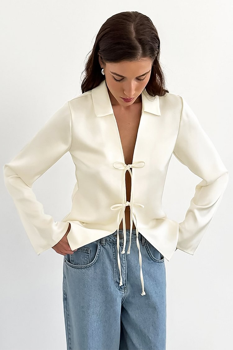 SofiaBarone Sløjfebluse Til Kvinder