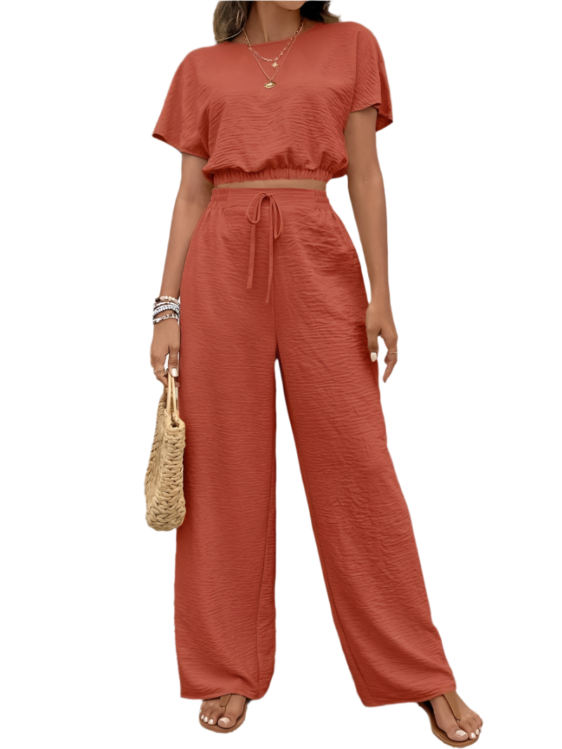 Elena – Todelt Lounge-sæt til Kvinder med Flagermusærmer