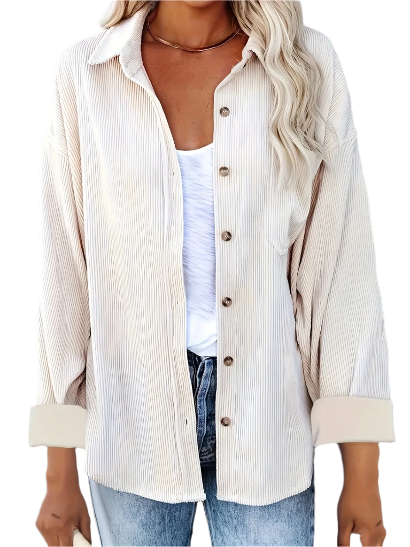 Sofia – Oversized Dame Corduroy Skjorte