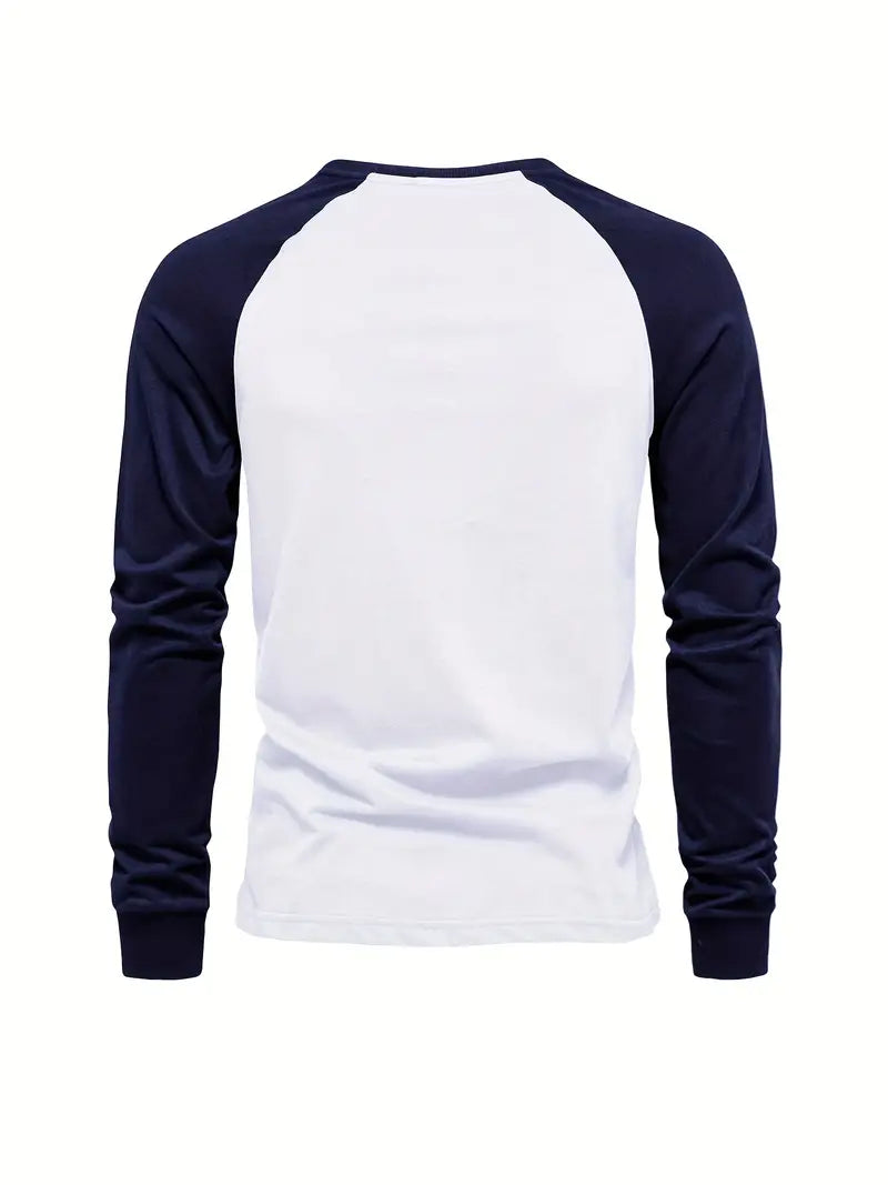 Matteo – Langærmet Herre T-shirt med Farveblokke