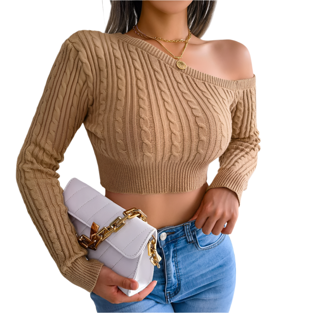 Alessia – Ribstrikket One-Shoulder Top Til Kvinder