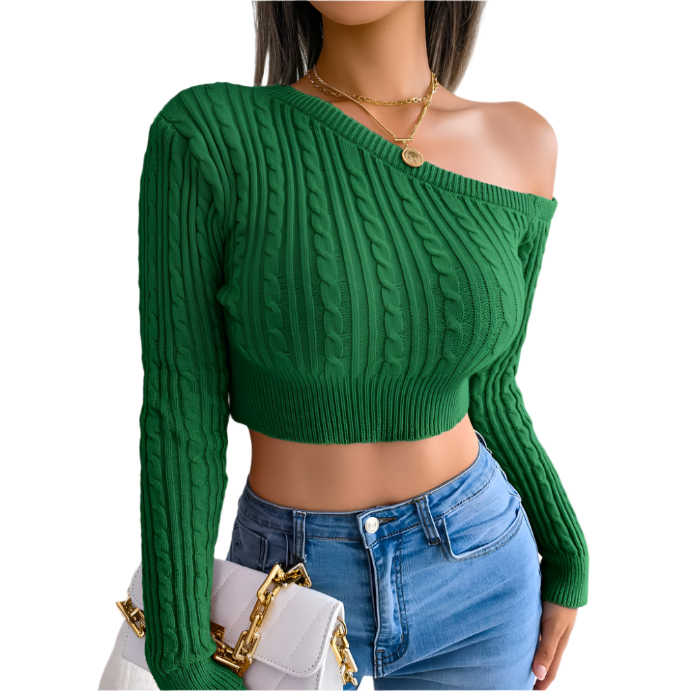 Alessia – Ribstrikket One-Shoulder Top Til Kvinder