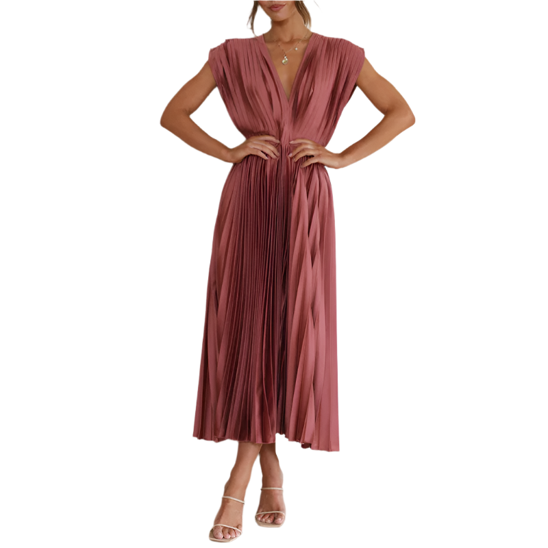 Alessia – Elegant Midi Kjole til Bryllup og Festlige Anledninger