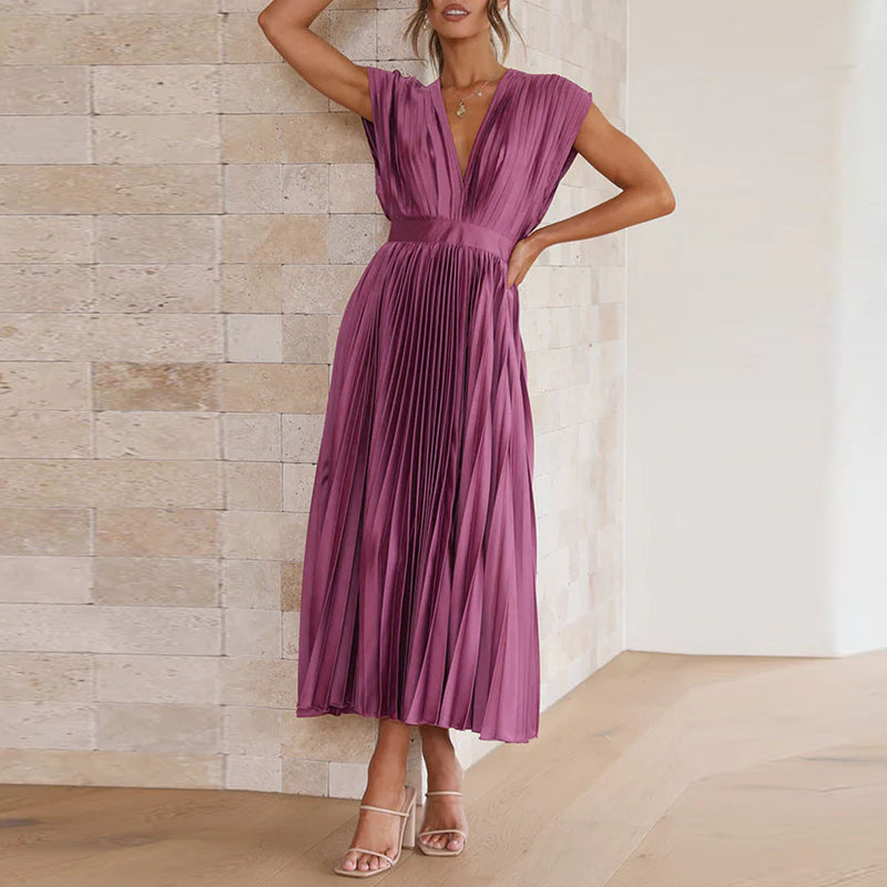 Alessia – Elegant Midi Kjole til Bryllup og Festlige Anledninger