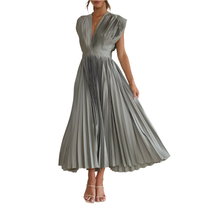 Alessia – Elegant Midi Kjole til Bryllup og Festlige Anledninger