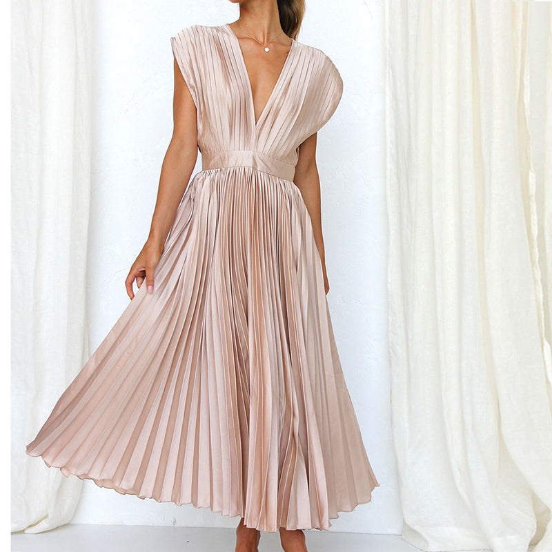 Alessia – Elegant Midi Kjole til Bryllup og Festlige Anledninger