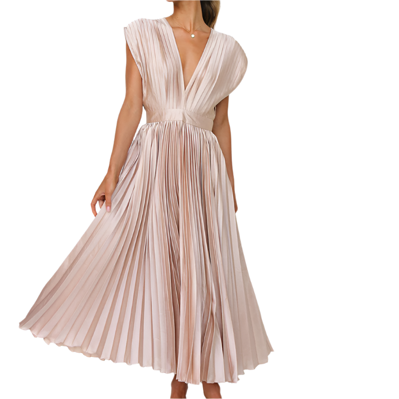 Alessia – Elegant Midi Kjole til Bryllup og Festlige Anledninger