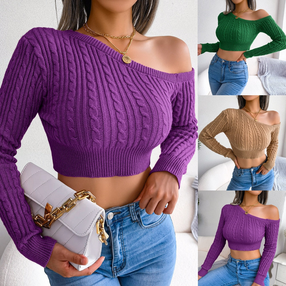 Alessia – Ribstrikket One-Shoulder Top Til Kvinder