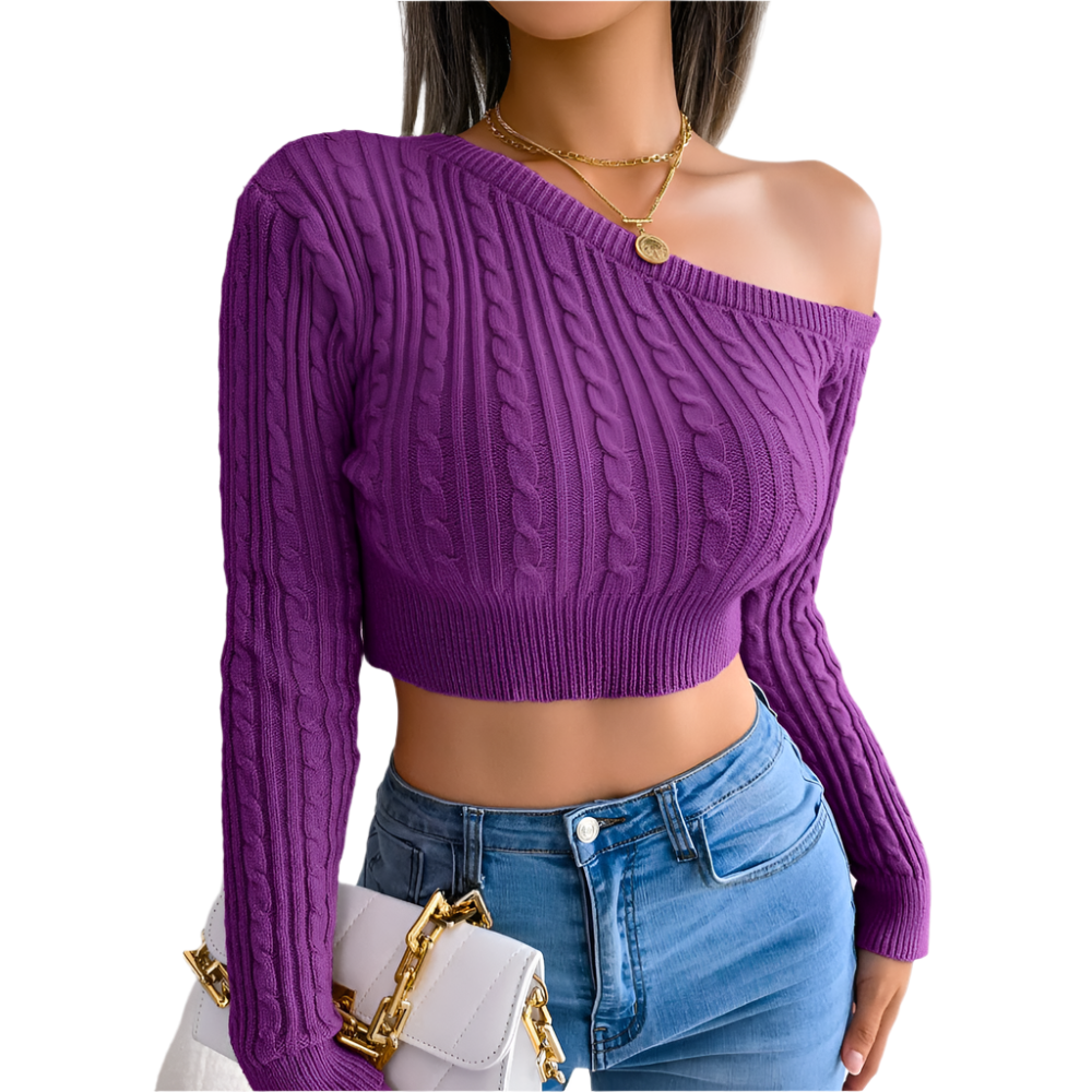 Alessia – Ribstrikket One-Shoulder Top Til Kvinder