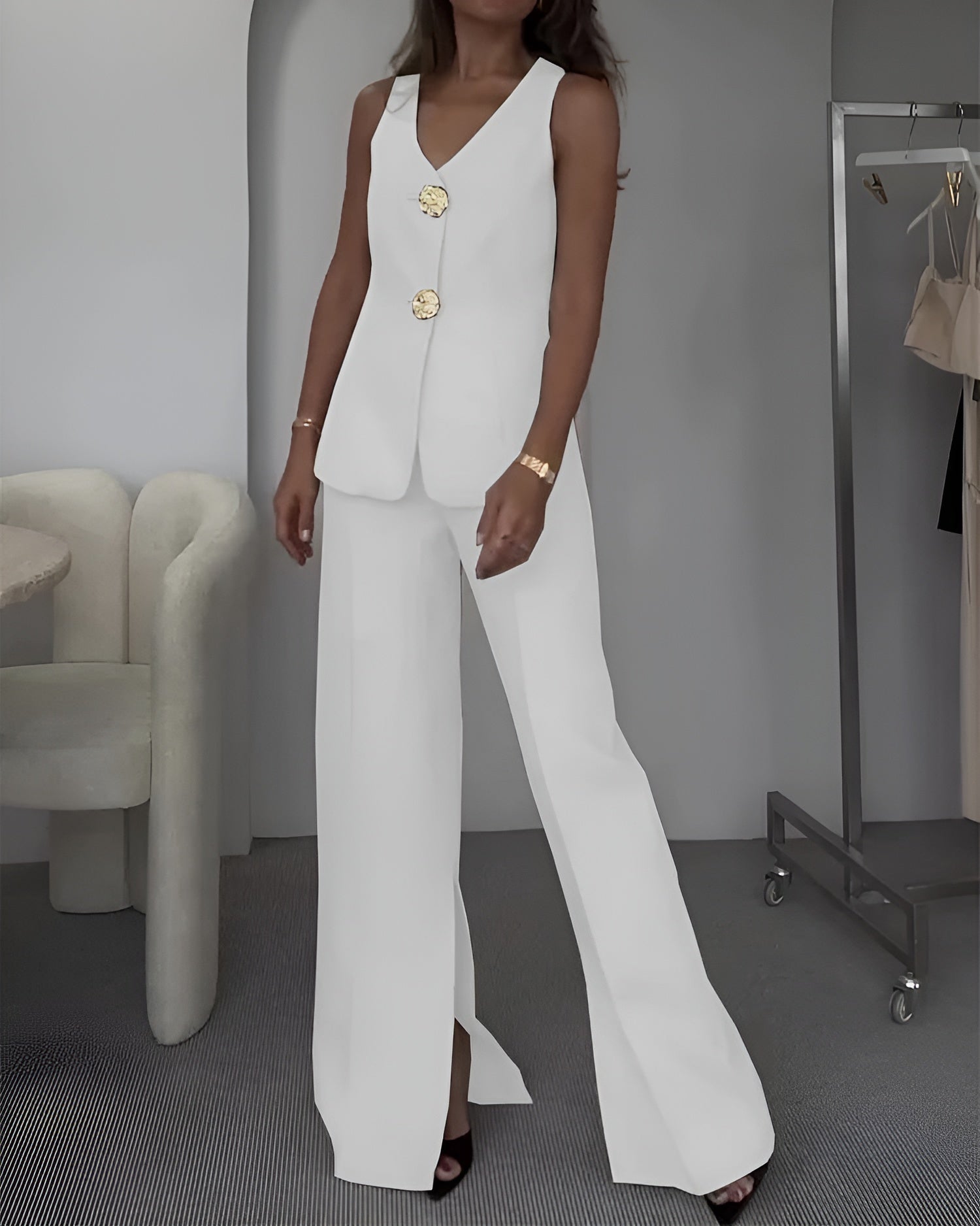 Isabella – Skræddersyet Dame Sæt med Vest og Bukser