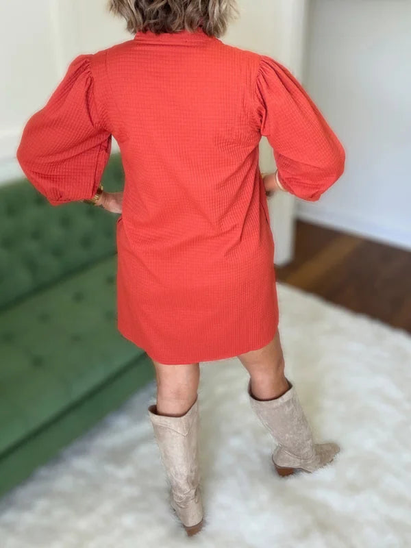 BiancaValtieri Quiltet orange kjole