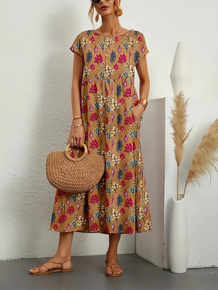 CaterinaSereni Elegant Blomstret Kjole