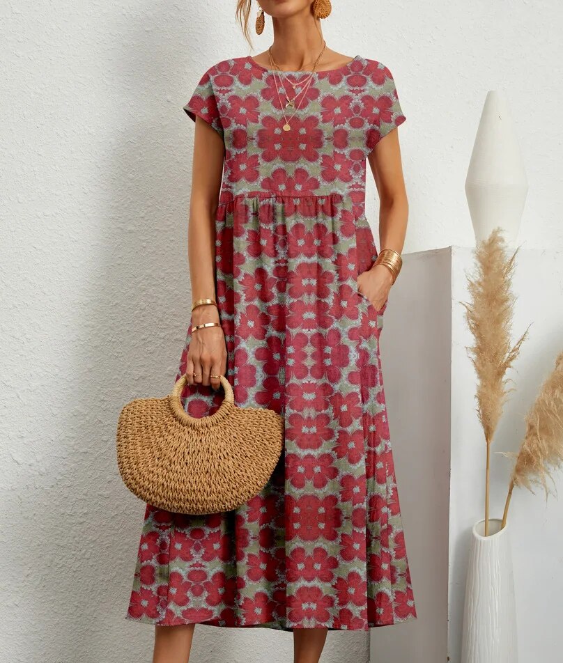 CaterinaSereni Elegant Blomstret Kjole