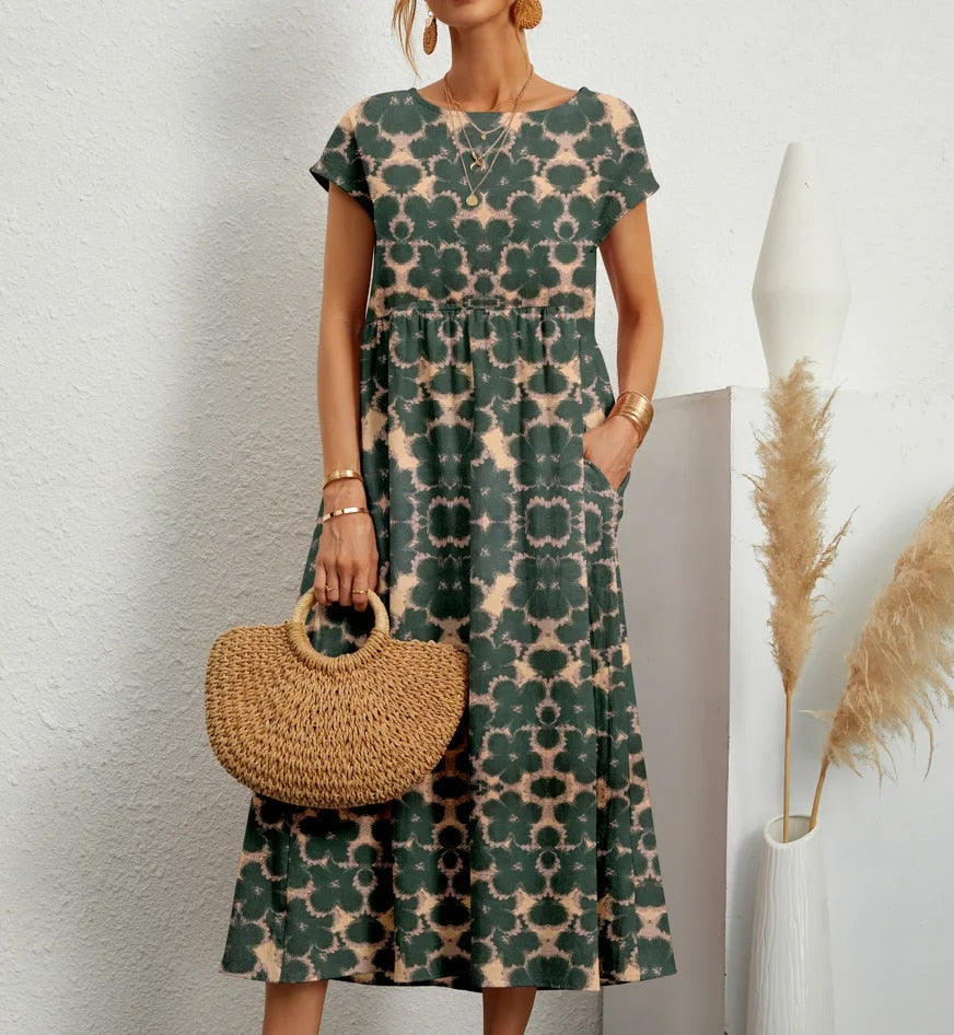 CaterinaSereni Elegant Blomstret Kjole