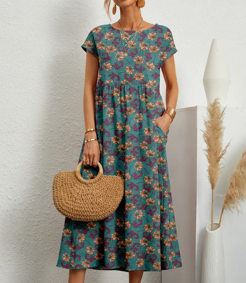 CaterinaSereni Elegant Blomstret Kjole