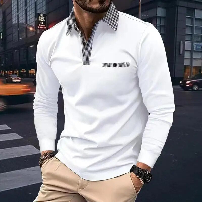 GianniSeta langærmet poloshirt til mænd