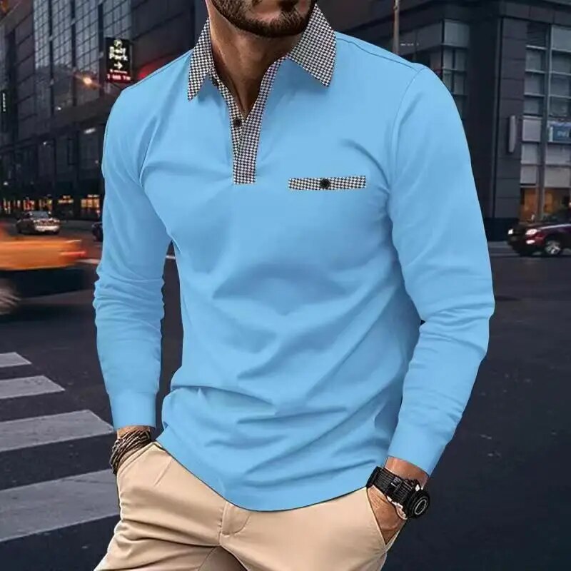 GianniSeta langærmet poloshirt til mænd