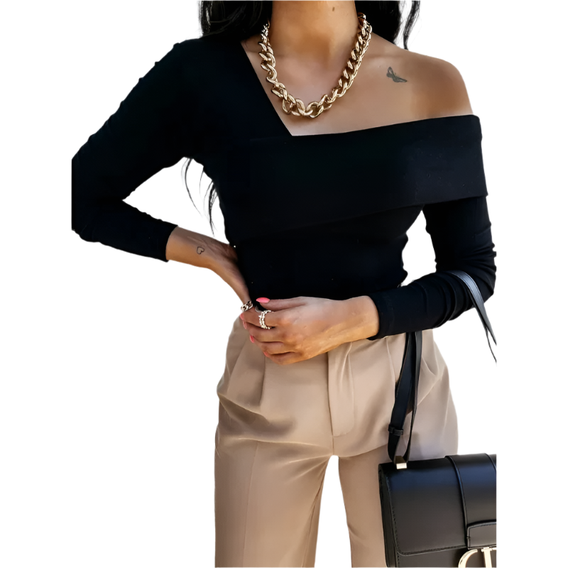 Isabella – Ribstrikket Wrap Damebluse