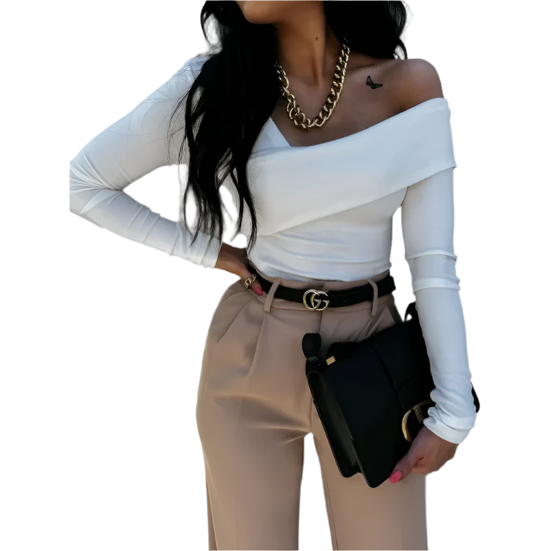 Isabella – Ribstrikket Wrap Damebluse