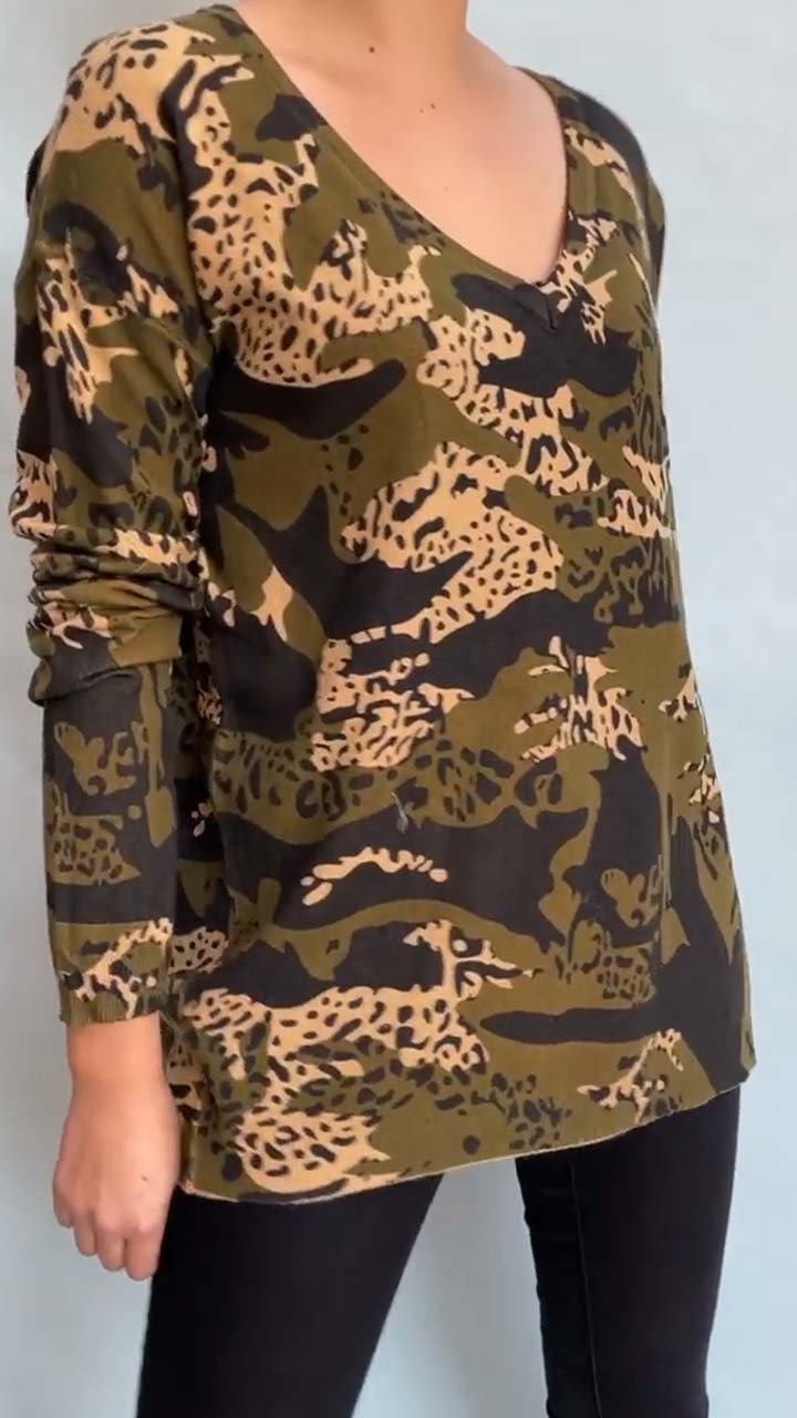 LuciaRicci Langærmet top med leopardprint