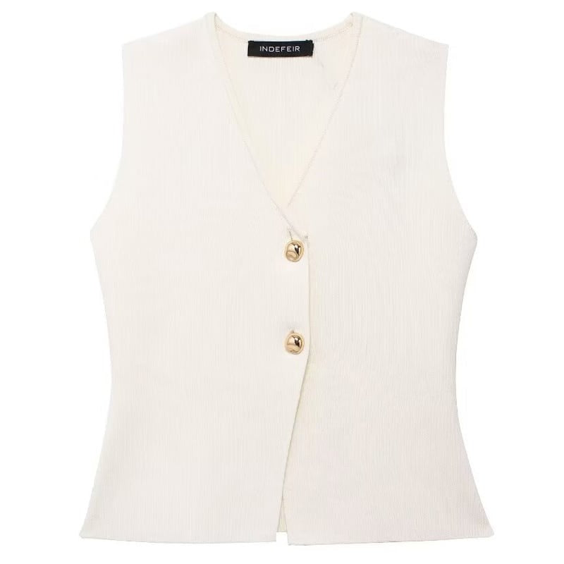 MarcoFiorelli Strikket cardigan med guldknap