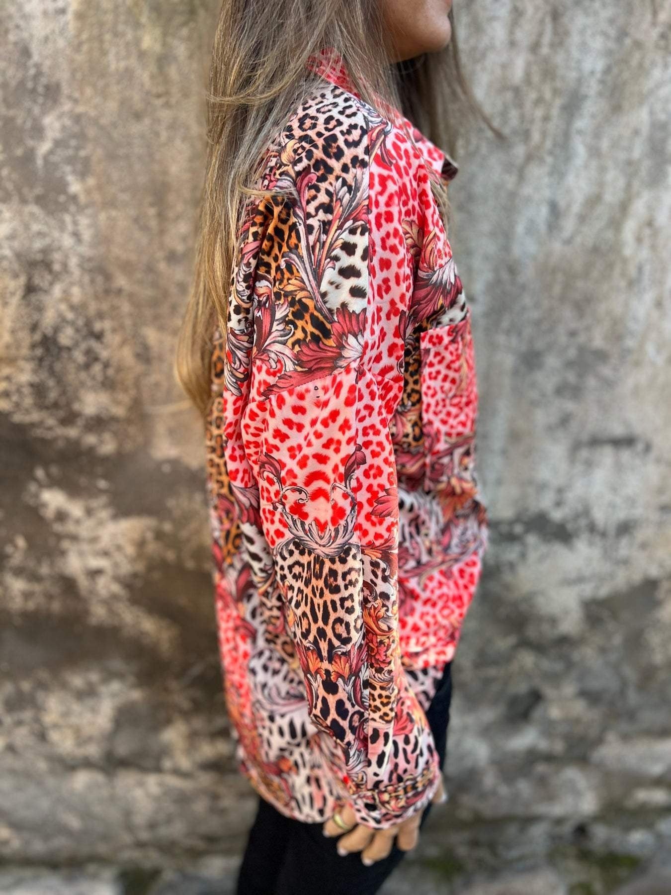 DarioSereni Afslappet Skjorte Med Leopardtryk