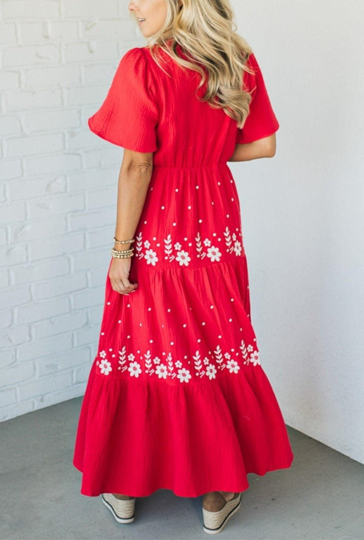 ClaudiaFontana V-hals boho maxikjole til kvinder