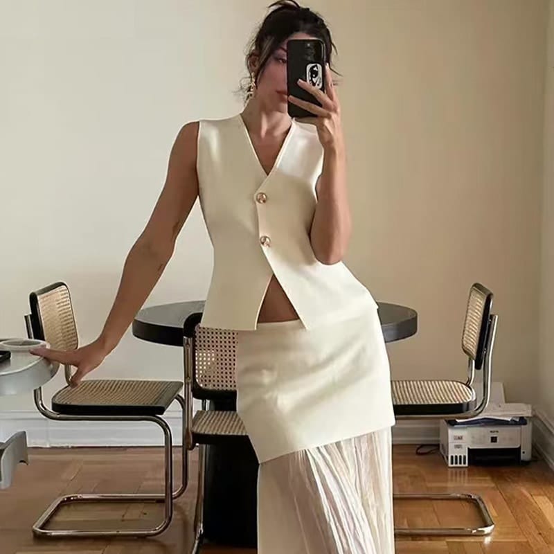 MarcoFiorelli Strikket cardigan med guldknap