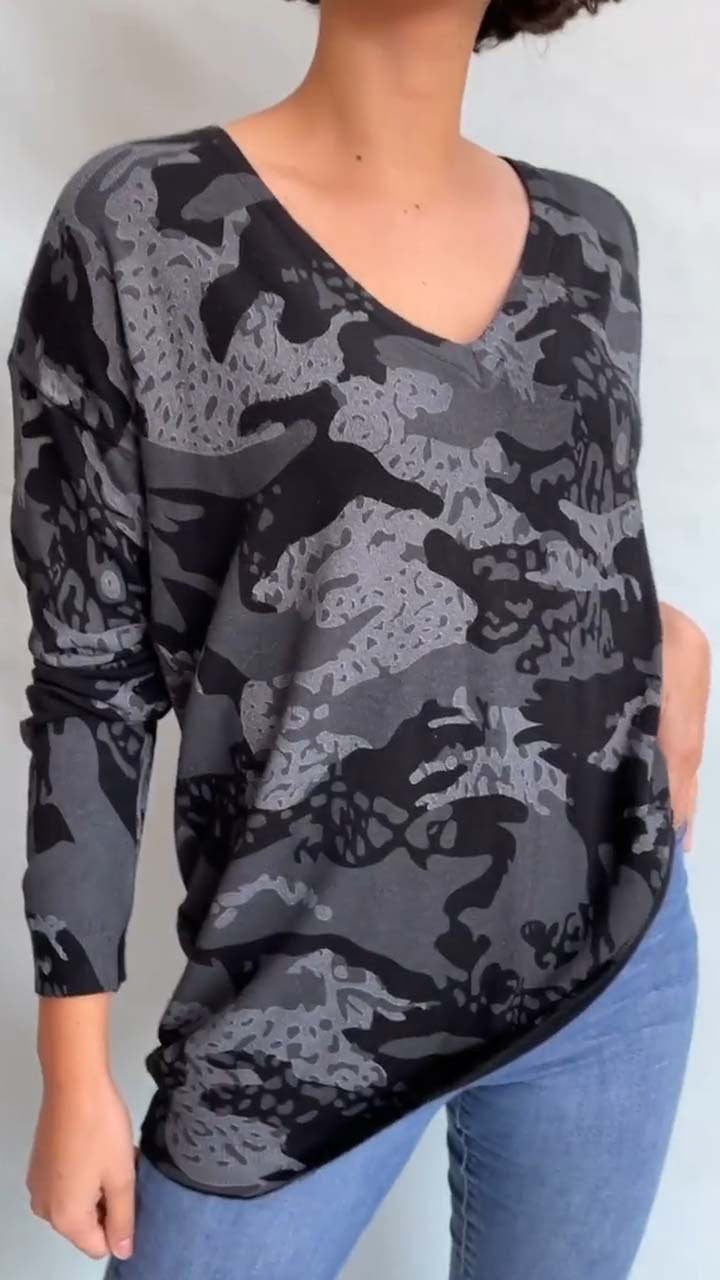 LuciaRicci Langærmet top med leopardprint