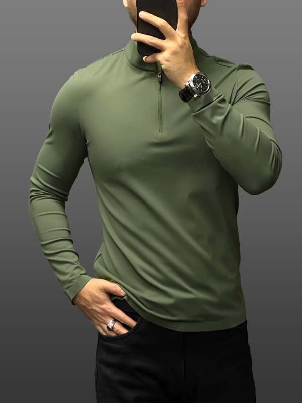 NicolaBianconi T-shirt med halv lynlås og halsudskæring
