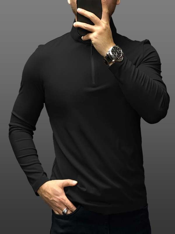 NicolaBianconi T-shirt med halv lynlås og halsudskæring