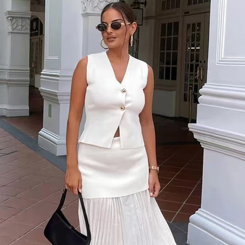 MarcoFiorelli Strikket cardigan med guldknap