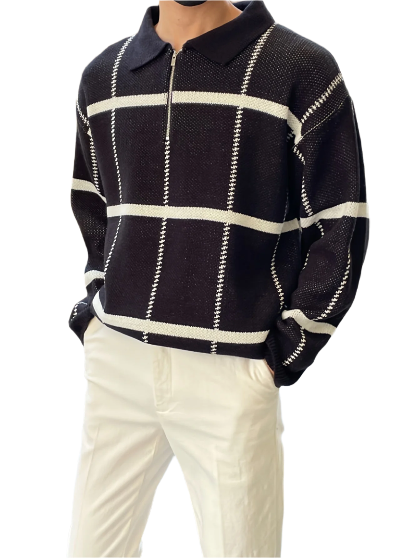 Lorenzo – Halv-Zip Herresweater med Tern