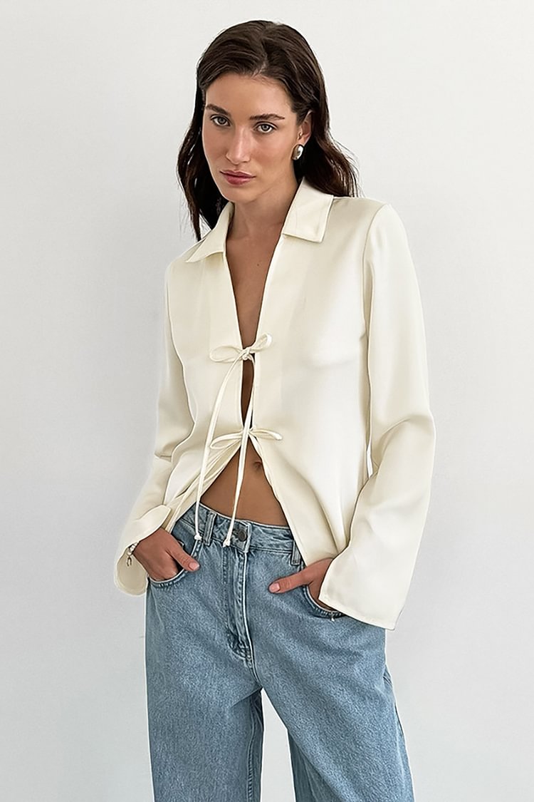 SofiaBarone Sløjfebluse Til Kvinder