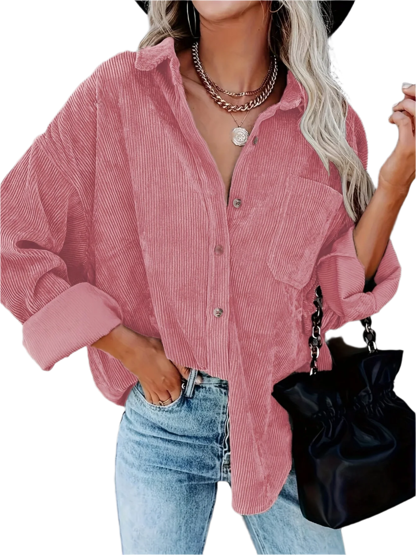 Sofia – Oversized Dame Corduroy Skjorte