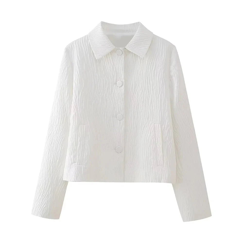 Camille – Hvidt Skirtsæt til Kvinder med Elegant Twist