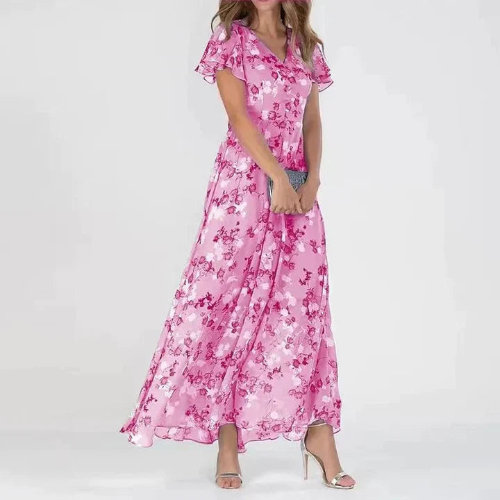 ClaraVelluti Elegant Kjole med V-hals