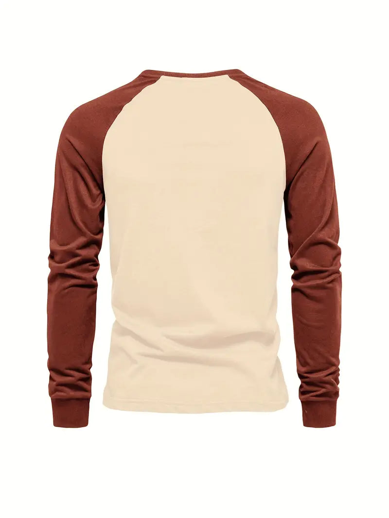 Matteo – Langærmet Herre T-shirt med Farveblokke