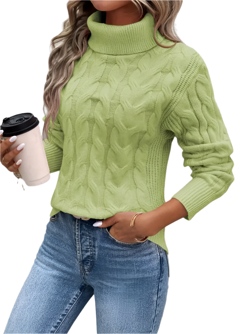 Giulia – Varm Strikket Dame Turtleneck Sweater til Vinteren