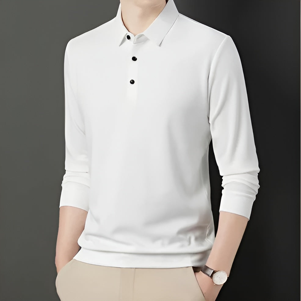 Lorenzo – SlimFit Herre Polo med Lange Ærmer