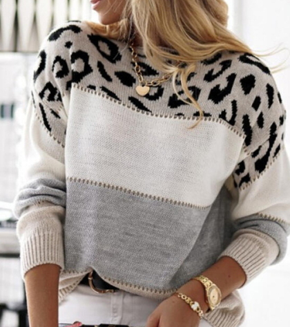 GiorgioBellini Elegant Sweater Med Leopardprint Til Kvinder