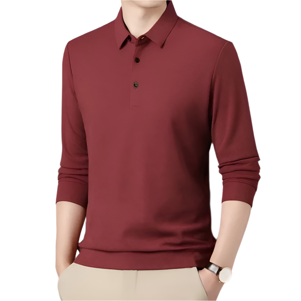 Lorenzo – SlimFit Herre Polo med Lange Ærmer
