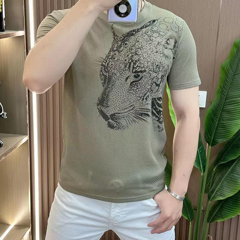 Matteo Ricci Rhinestone Leopard T-shirt