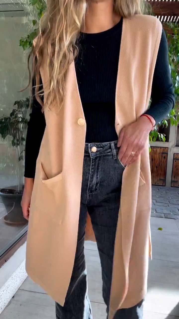 AntonioVerdi Ensfarvet Tank Vest